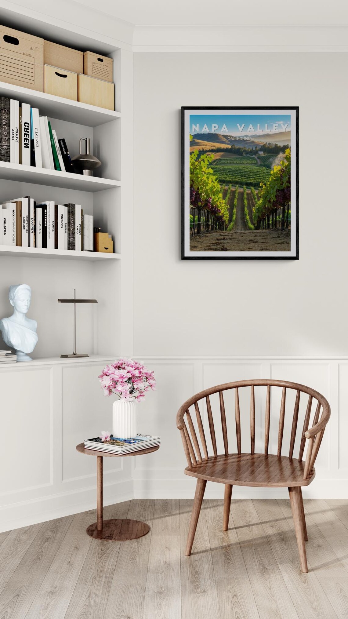 Napa Valley Vineyard Rows Sunrise Hills California Travel Poster - Image 3