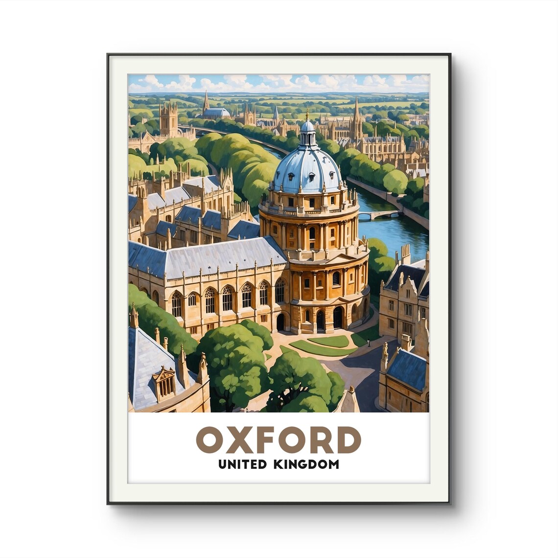 Oxford United Kingdom Radcliffe Camera Dome Aerial View Poster