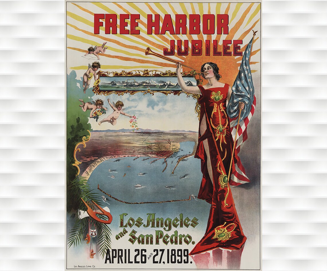 Historic Free Harbor Jubilee 1899 Los Angeles San Pedro Poster