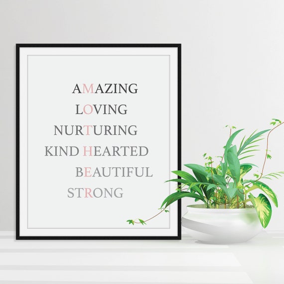 Mothers Day Wall Decor Mother Art Mothers Day Gift Idea Mom Wall Art Mother Poster Mothers Day Poster Mom Print