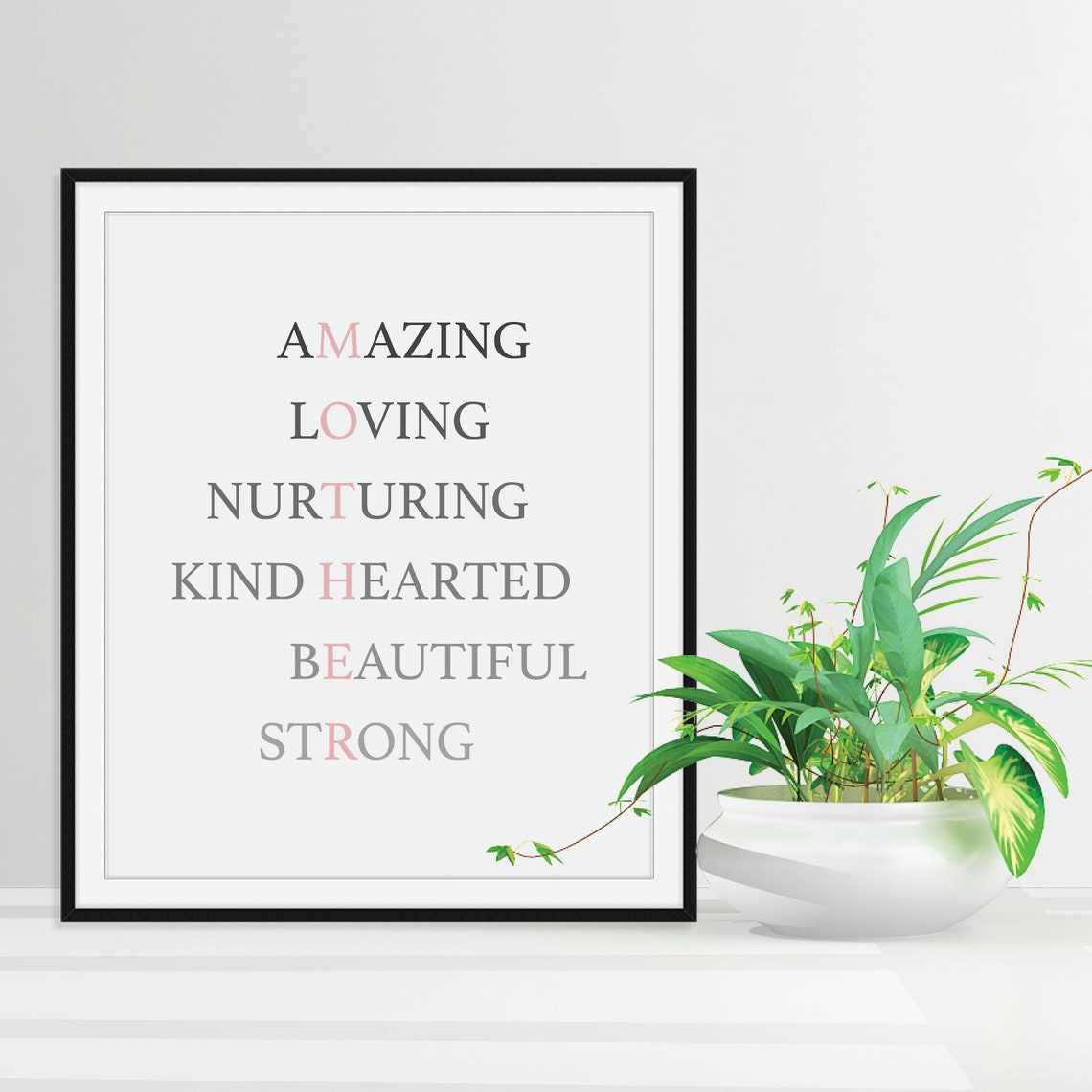 Mother Acrostic Amazing Loving Nurturing Mothers Day Gift Poster