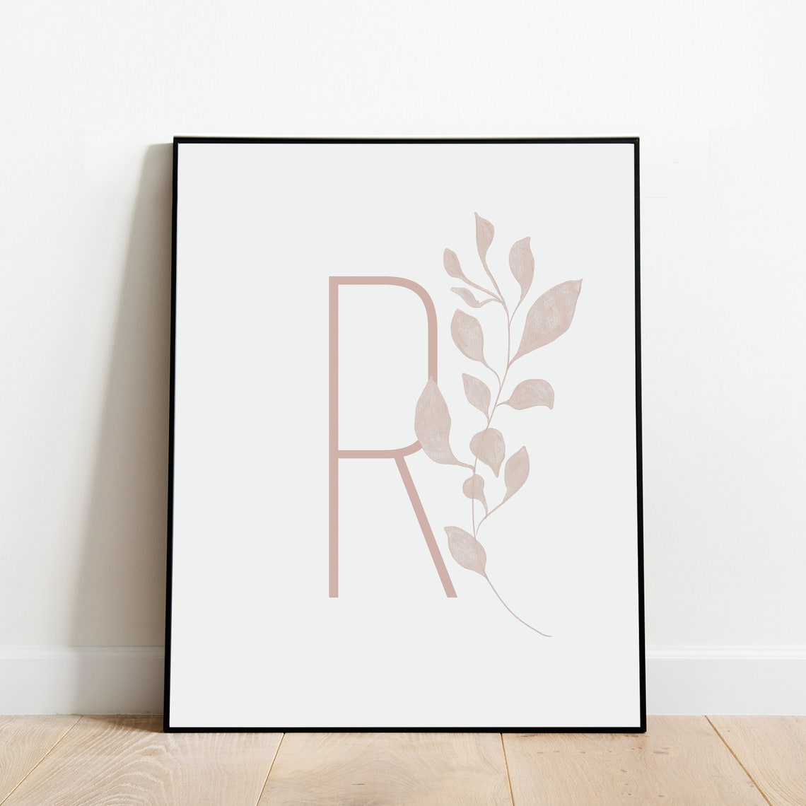 Letter R Botanical Branch Oversized Monogram Minimalist Poster - Image 4