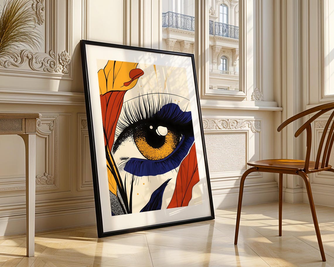 Striking Pop Art Eye Poster with Golden Iris and Bold Abstract Colors - Image 3