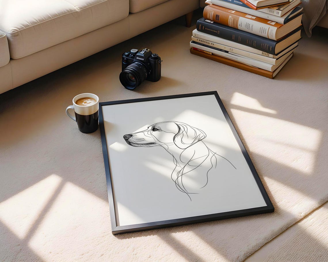 Dog Portrait Single Continuous Line Art Minimalist Pet Drawing Poster - Image 5