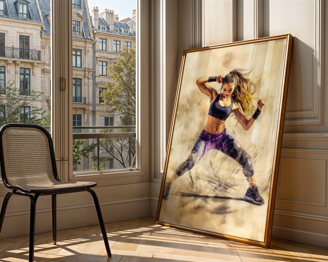 Female Dancer Zumba Fitness Dance Energetic Sports Art Print - Image 3