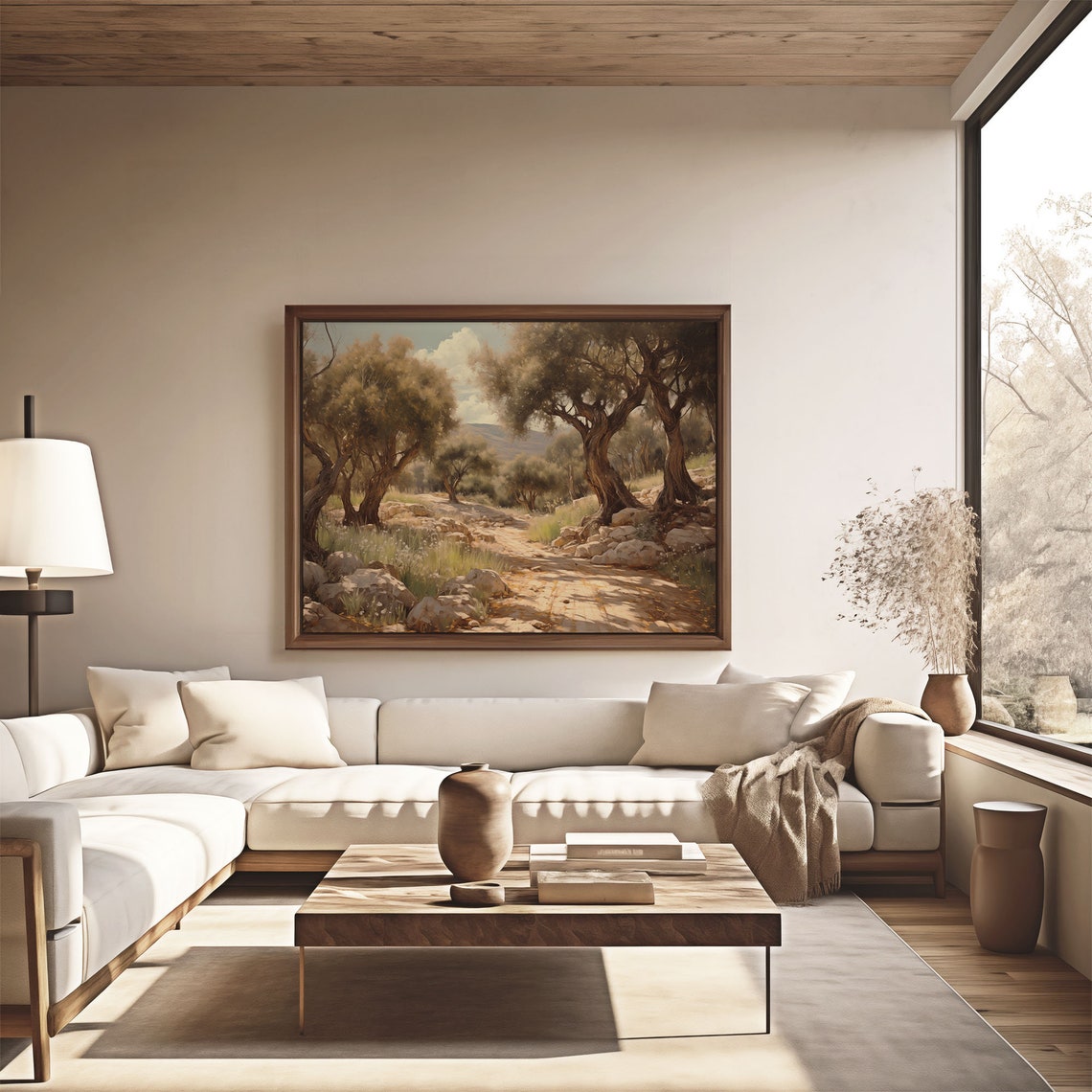 Ancient Olive Grove Tree Path Vintage Landscape Oil Painting Poster - Image 4