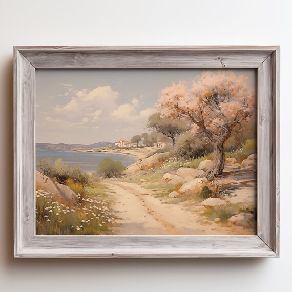 Springtime Blossom Trees Coastal Trail Turquoise Bay View Poster