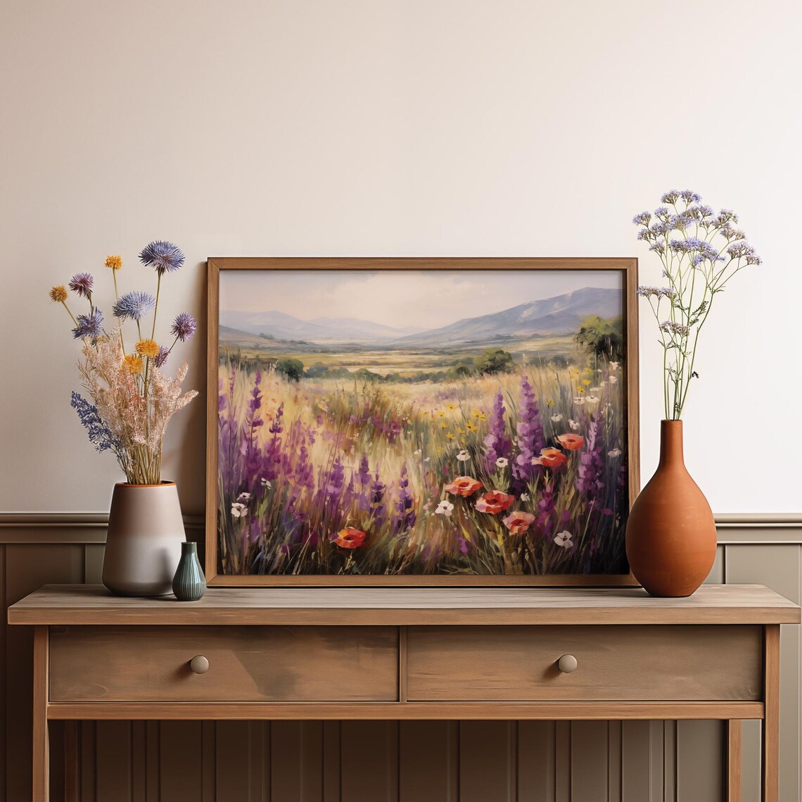 Lavender Field Rolling Hills Purple Bloom Summer Meadow Art Poster - Image 3