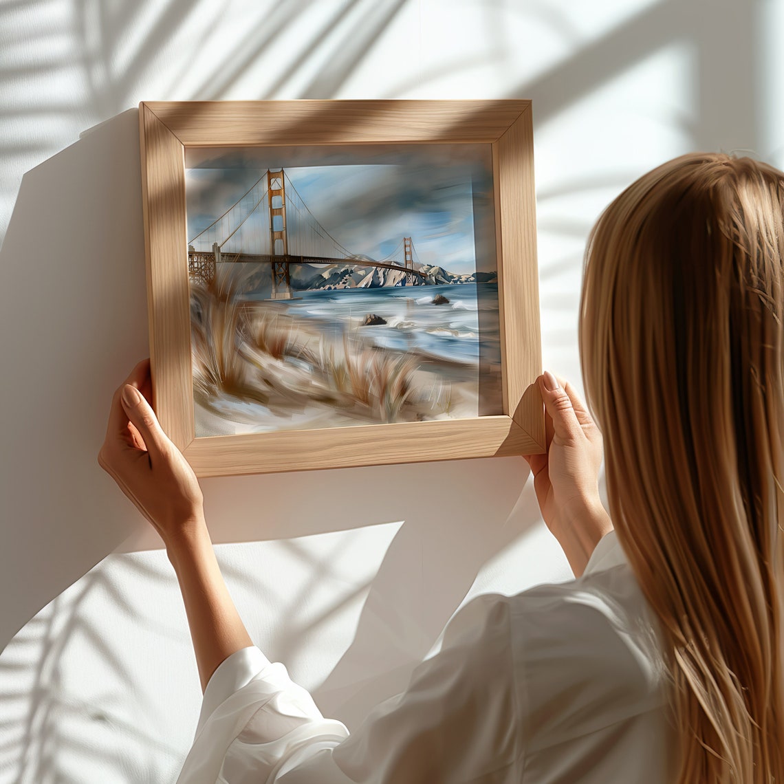 Golden Gate Bridge From Beach Dunes San Francisco Coastal Art Print - Image 3