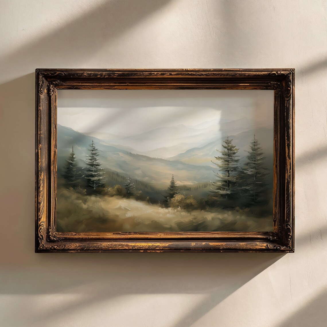 Vintage Mountains Landscape Art Print, Smoky Ireland - Image 2