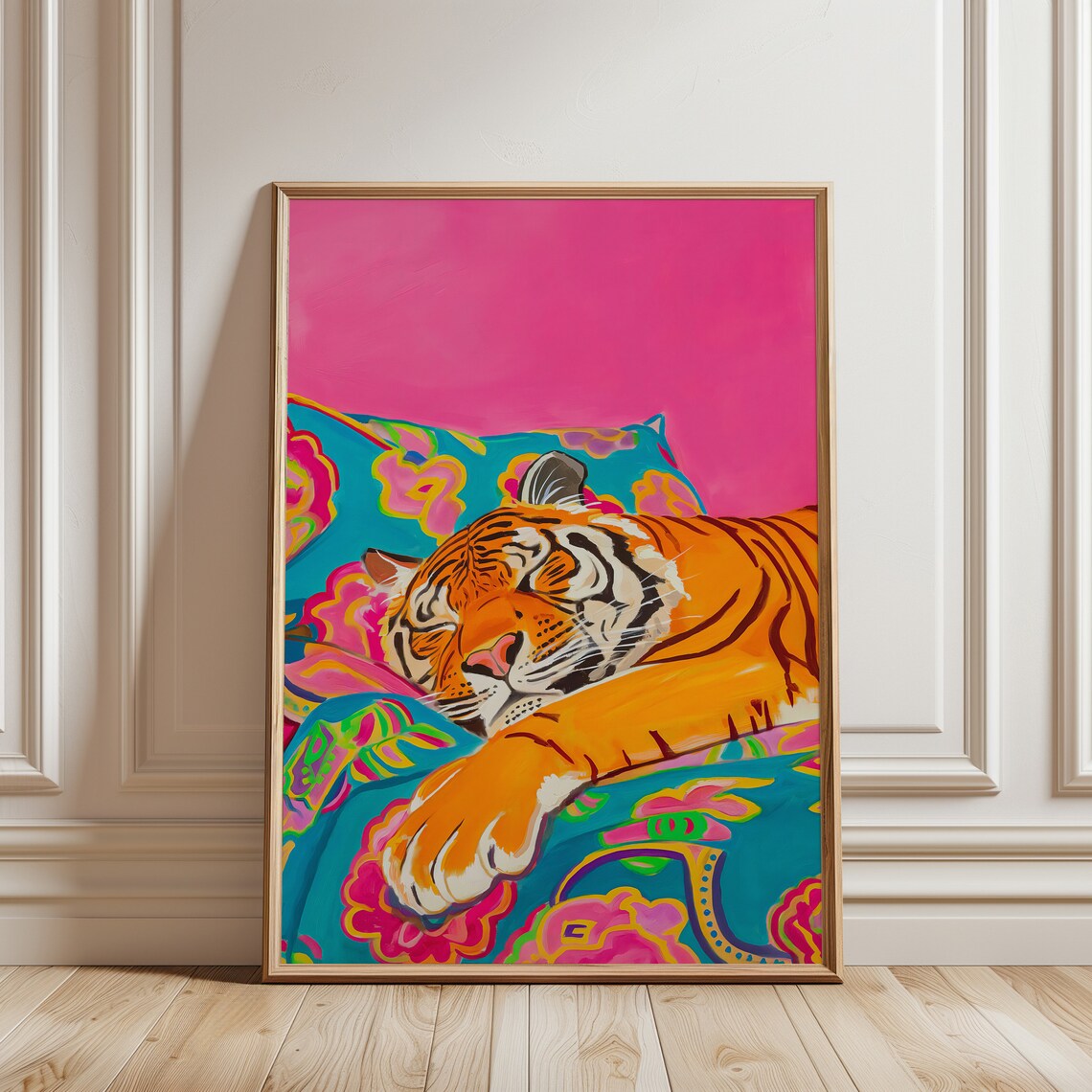 Cute Tiger, Maximalist Oil Painting Poster - Image 2