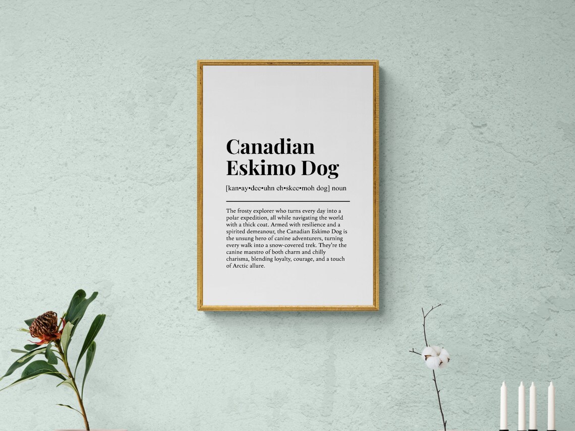 Canadian Eskimo Dog Funny Definition Wall Art - Image 2