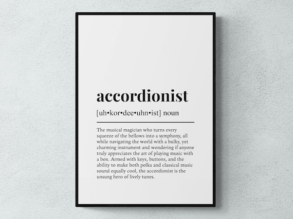 Accordionist Funny Definition Humour Art Print