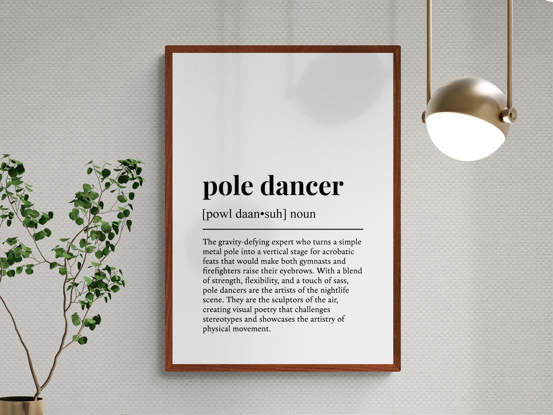 Pole Dancer Funny Dictionary Definition Hobby Gift Minimalist Wall Art - Image 3