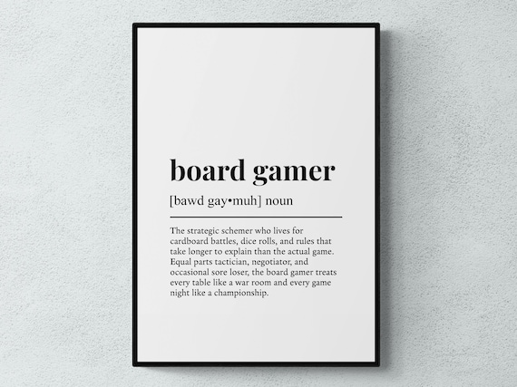 Board Gamer Funny Definition Art Print