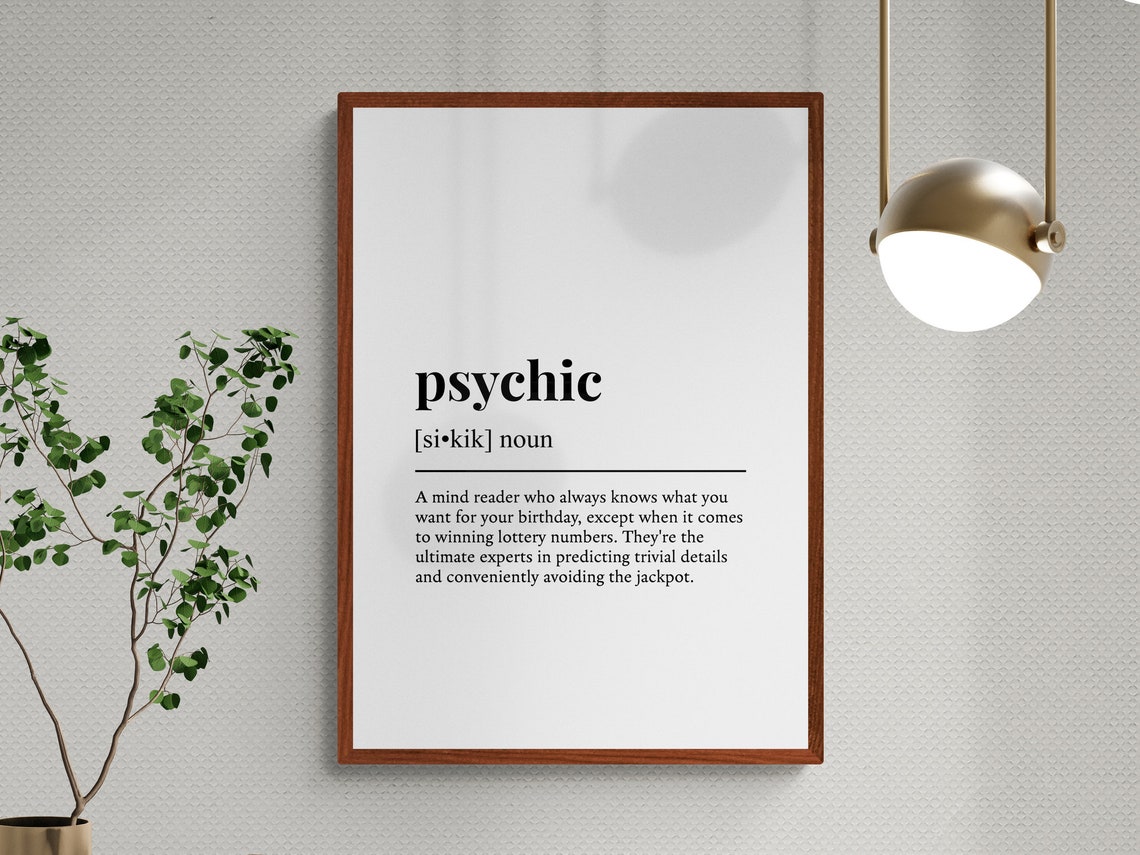 Psychic Funny Definition Dictionary Art Humorous Quote Wall Art - Image 3