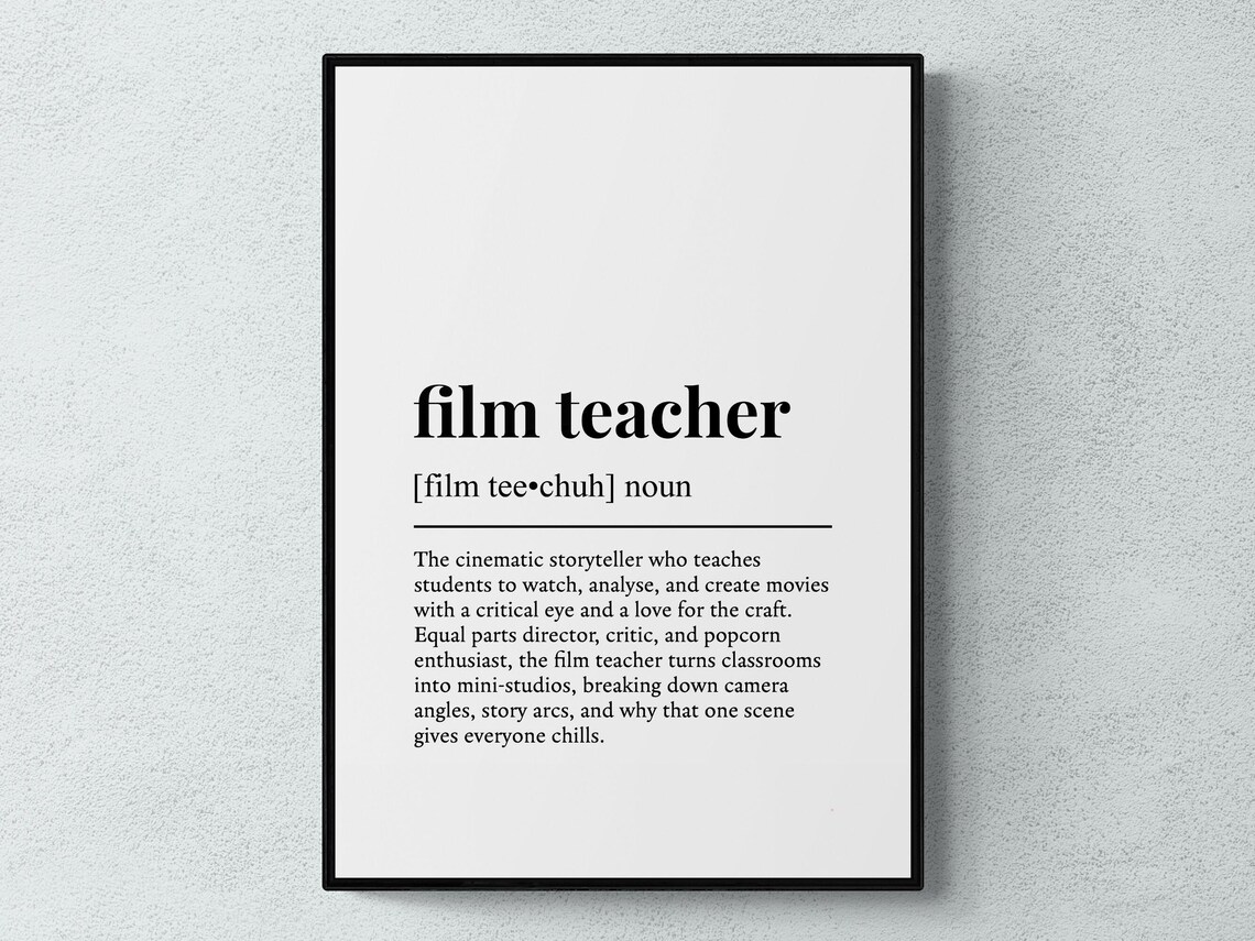 Film Teacher Dictionary Definition Cinema Storyteller Gift Poster