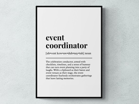 Event Coordinator Funny Definition Job Work Gift Wall Art Print