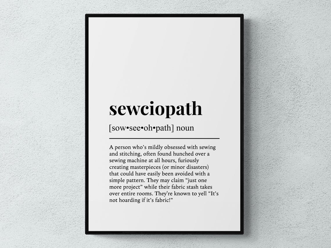 Funny Sewciopath Sewing Definition Dictionary Style Craft Poster