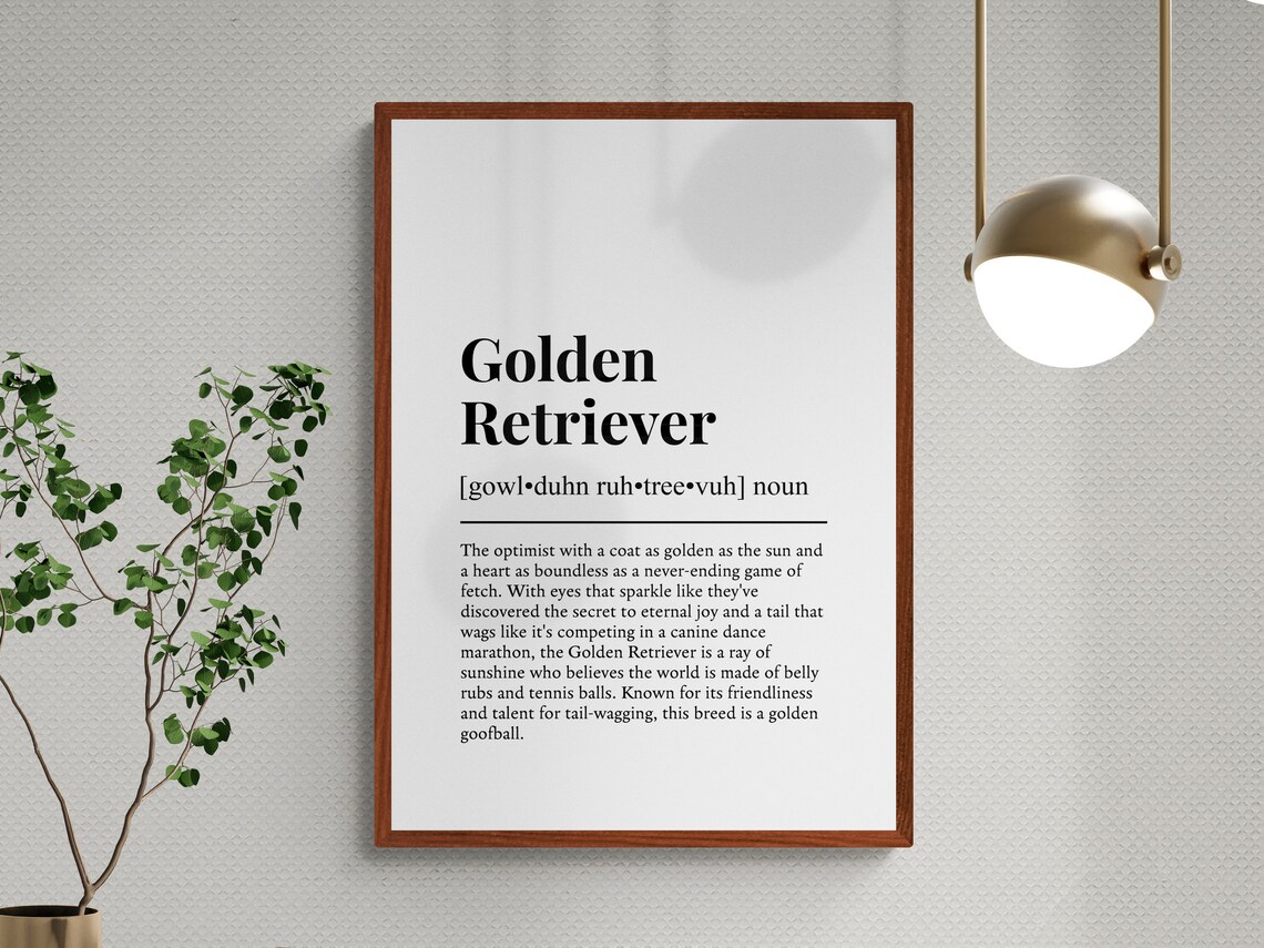 Golden Retriever Funny Definition Dog Art Print - Image 3