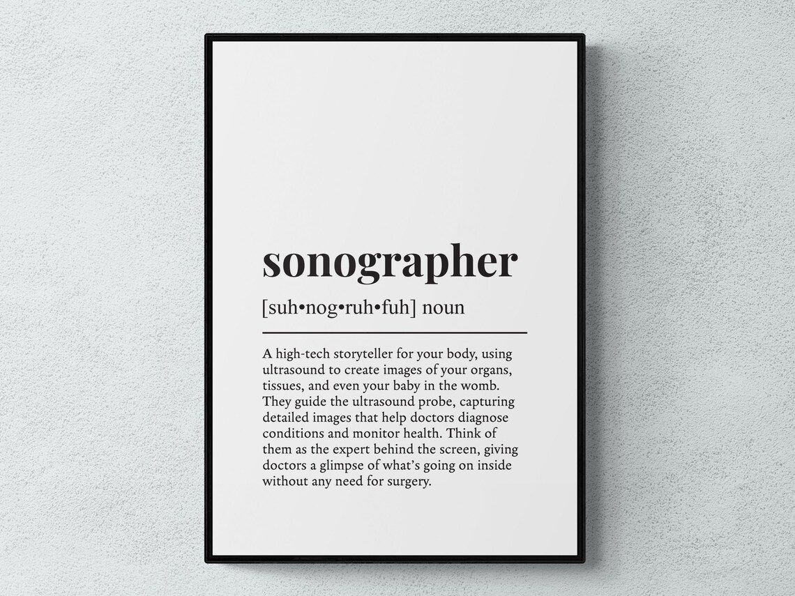 Sonographer Funny Definition Art Print, Typography