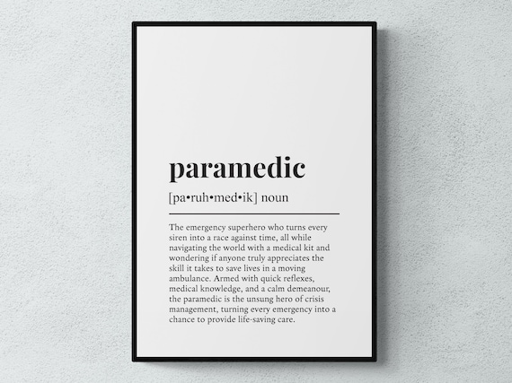 Paramedic Funny Definition Job Gift Art Print