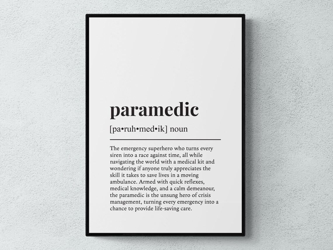 Paramedic Funny Definition Job Gift Art Print