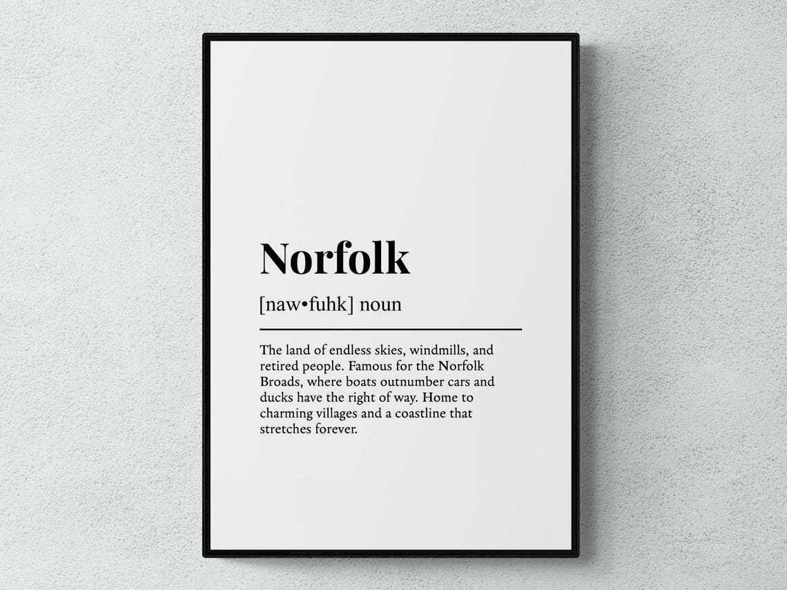 Norfolk Funny Definition Place Gift Wall Art Print