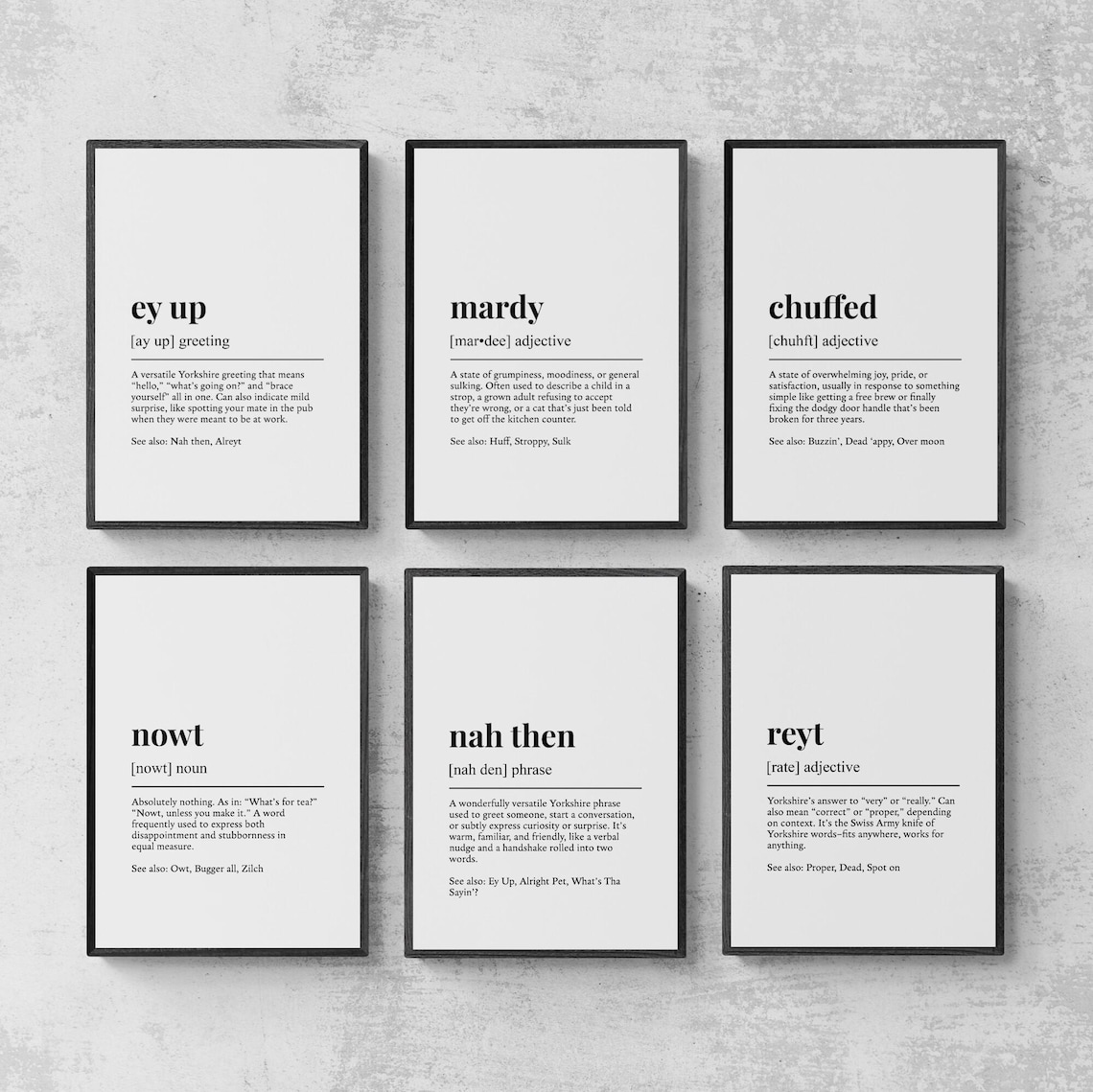 Yorkshire Dialect Funny Definitions, Humor Poster Print