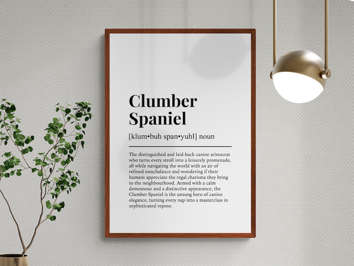 Clumber Spaniel Funny Definition Art Print - Image 3