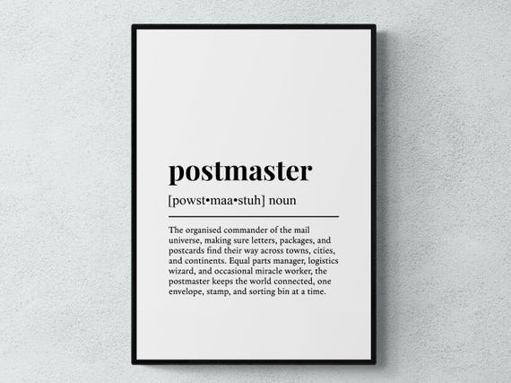 Postmaster Funny Definition Job Work Gift Wall Art Print