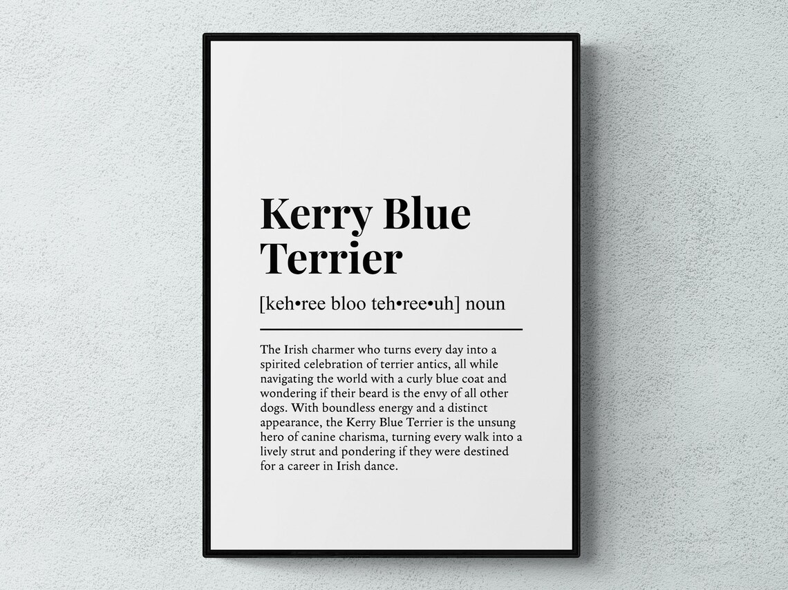 Kerry Blue Terrier Funny Definition Art Print