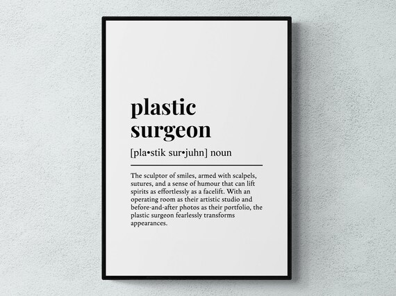 Plastic Surgeon Funny Definition Job Work Gift Wall Art Print