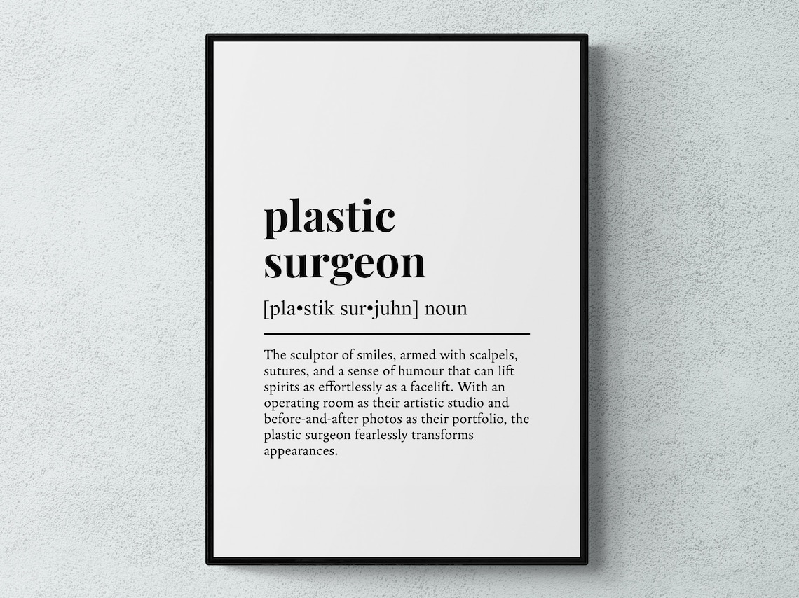 Plastic Surgeon Funny Definition Job Work Gift Wall Art Print
