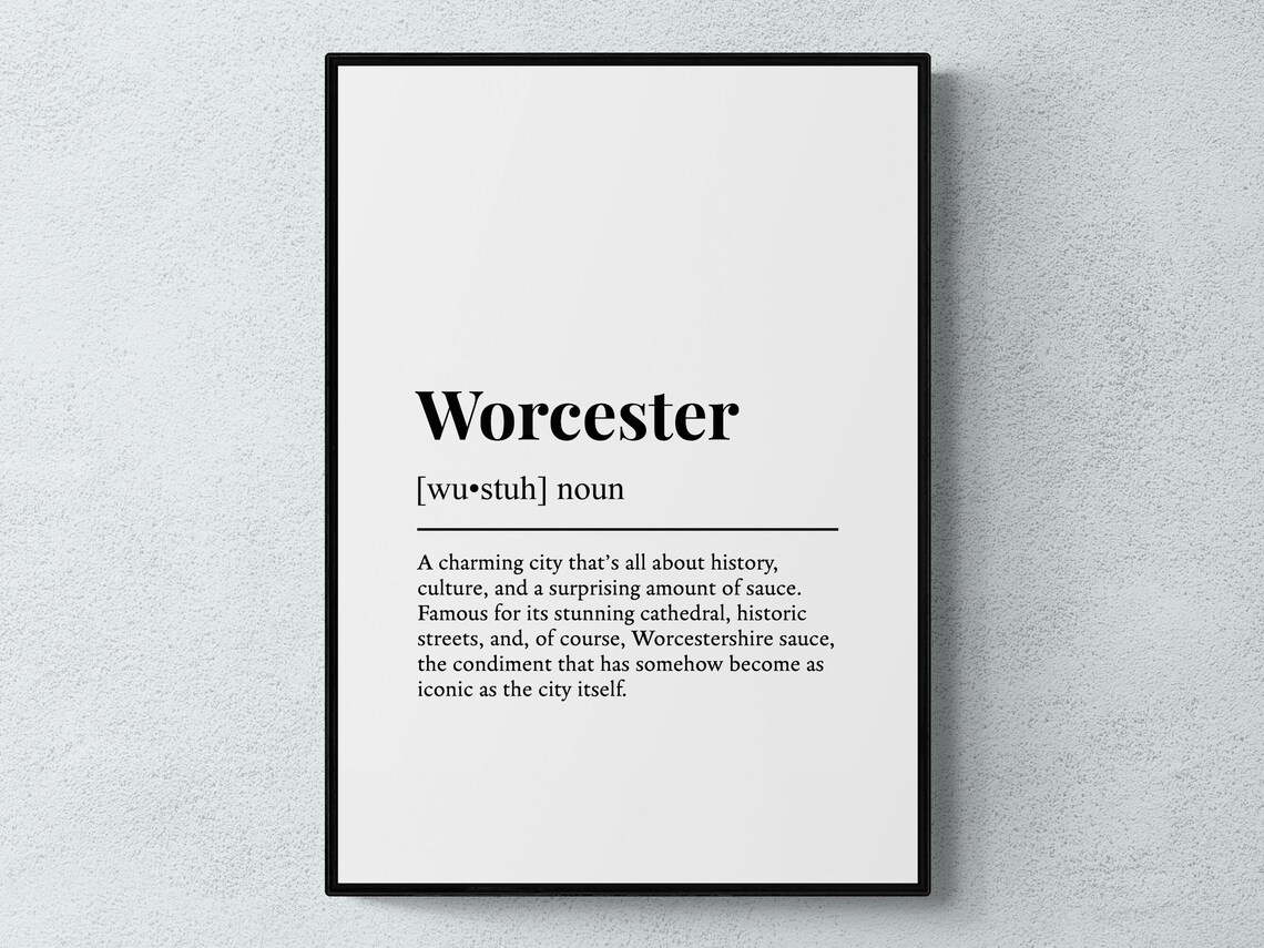 Worcester Funny Dictionary Definition Cathedral City Art Poster