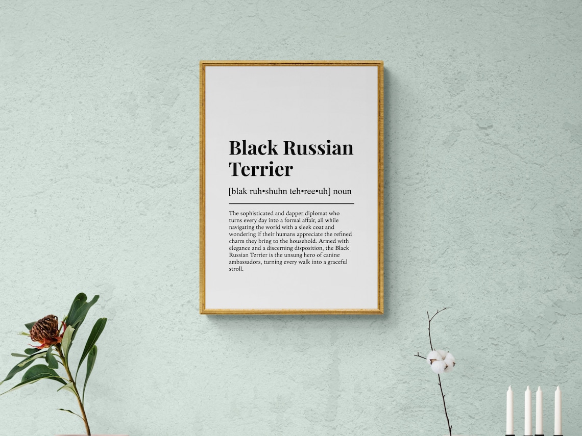 Black Russian Terrier Definition Dictionary Style Dog Breed Poster - Image 2