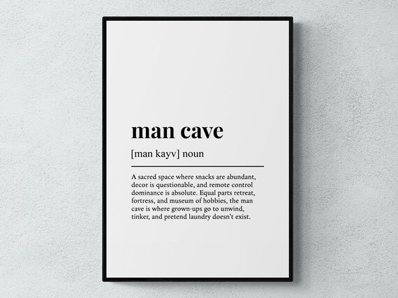 Man Cave Funny Definition Gift Wall Art Print