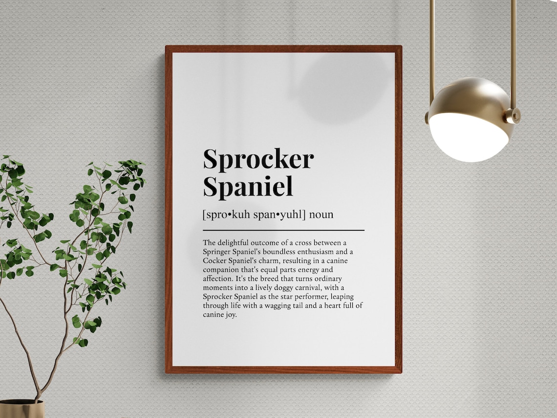 Sprocker Spaniel Funny Definition Dog Art Print - Image 3