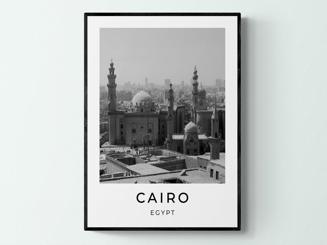 Cairo Egypt Mosque Domes And Minarets Old City Skyline View Poster