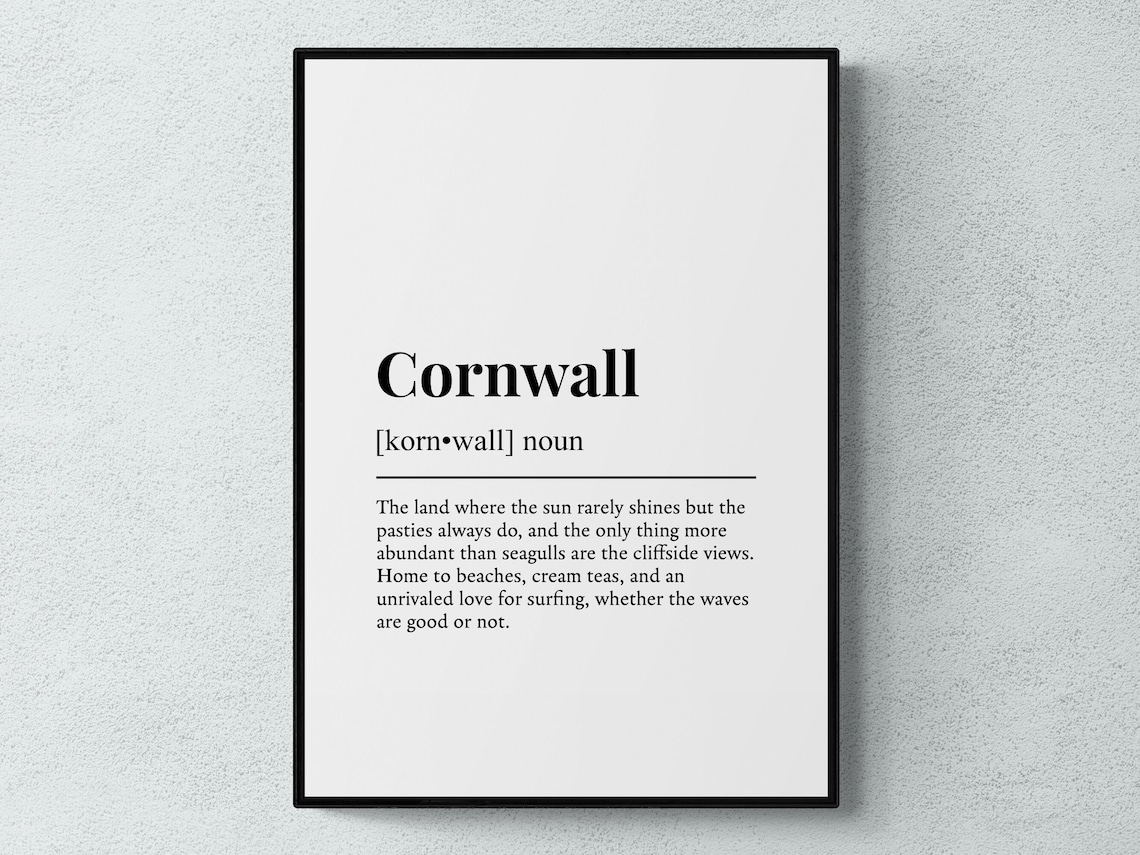 Cornwall Funny Definition Typography Quote Print