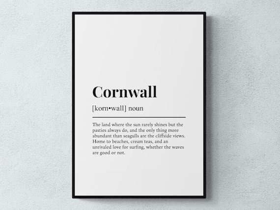 Cornwall Funny Definition Typography Quote Print