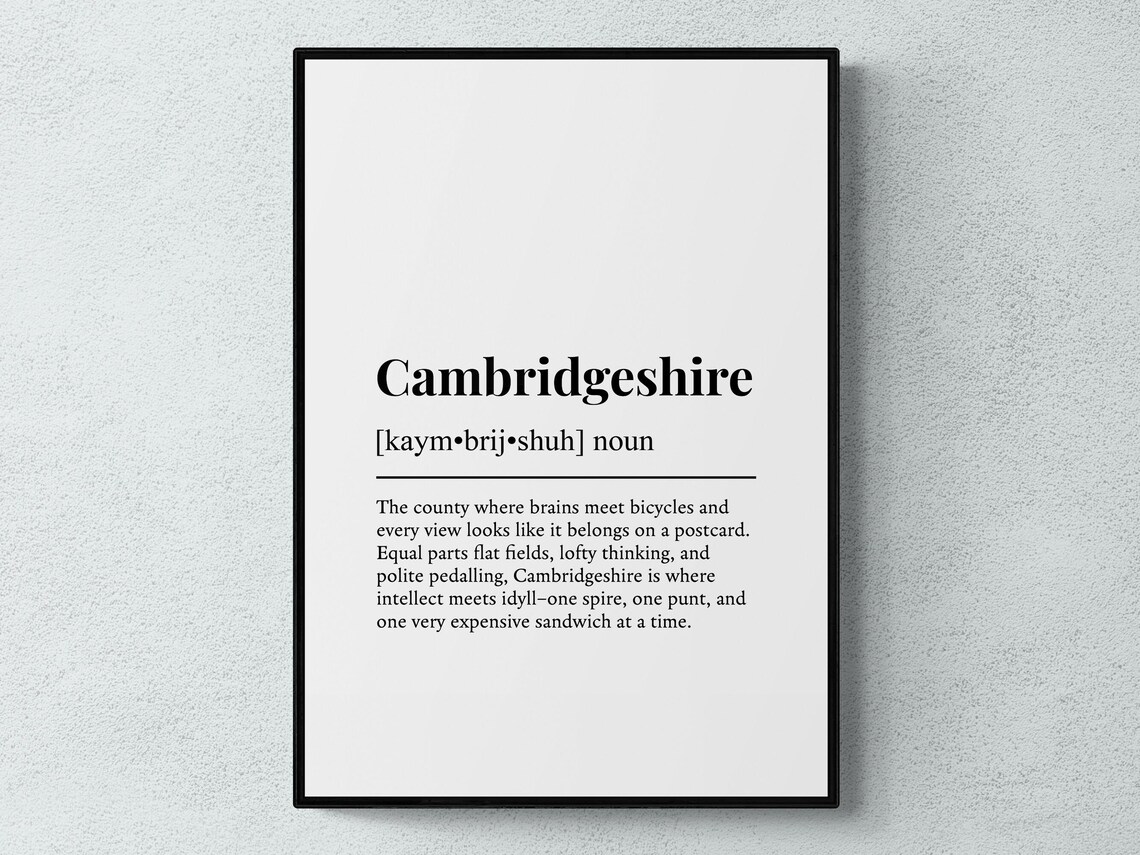 Cambridgeshire Funny Definition England Art Print