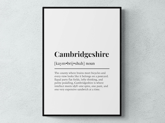 Cambridgeshire Funny Definition England Art Print