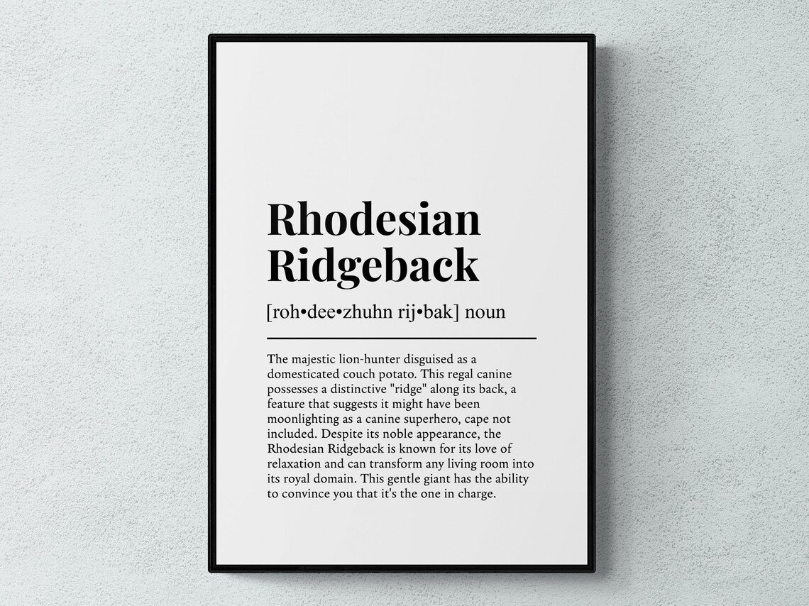 Rhodesian Ridgeback Funny Definition Art Print