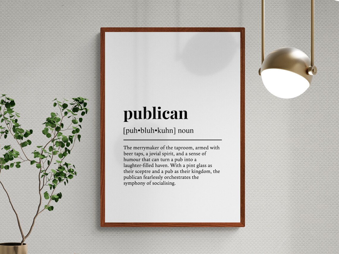 Publican Funny Definition Job Work Gift Wall Art Print - Image 3