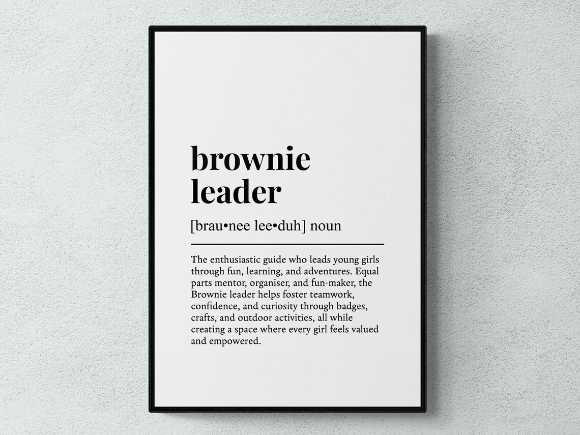 Brownie Leader Funny Definition Wall Art Print