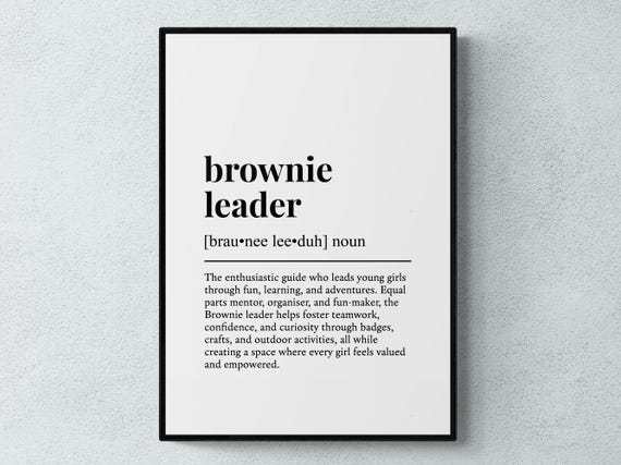 Brownie Leader Funny Definition Wall Art Print