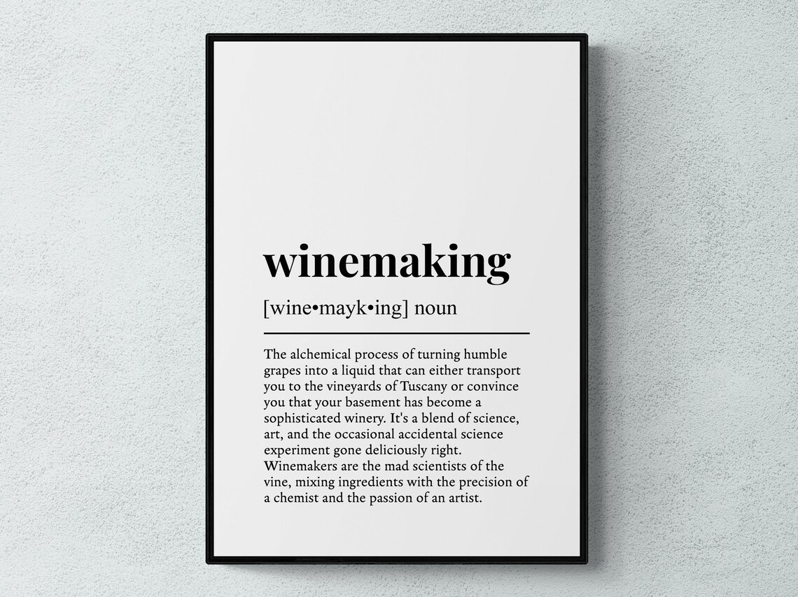 Winemaking Hobby Funny Dictionary Definition Typography Poster