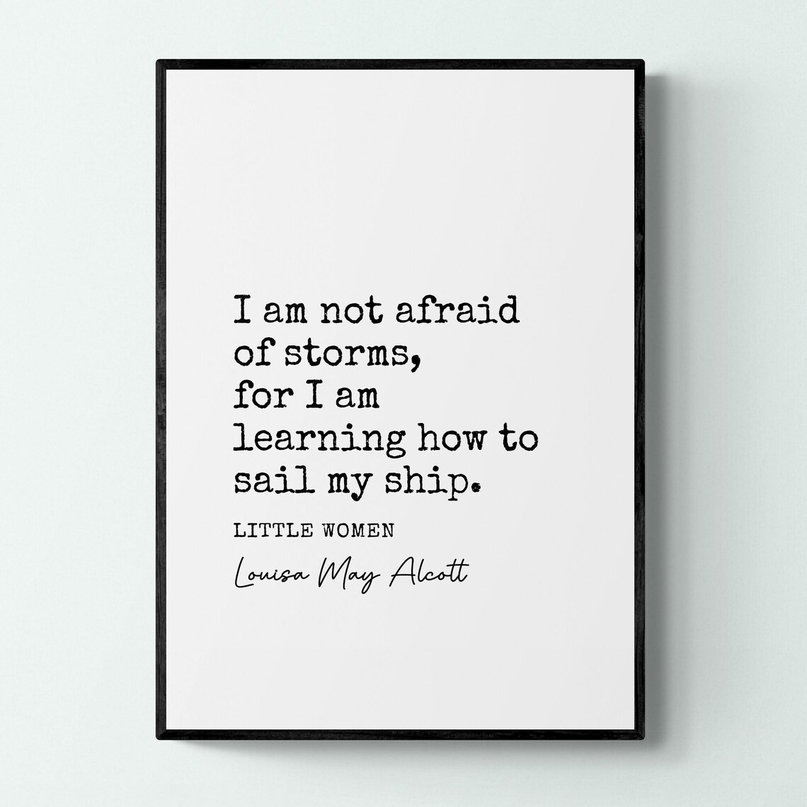 Louisa May Alcott Typewriter Quote Print Little Women Book Poster Lovers Gift