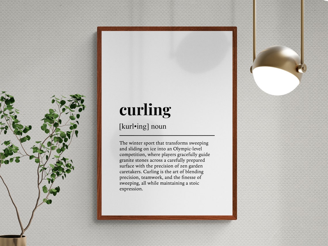 Curling Funny Dictionary Definition Humorous Sports Gift Poster - Image 3